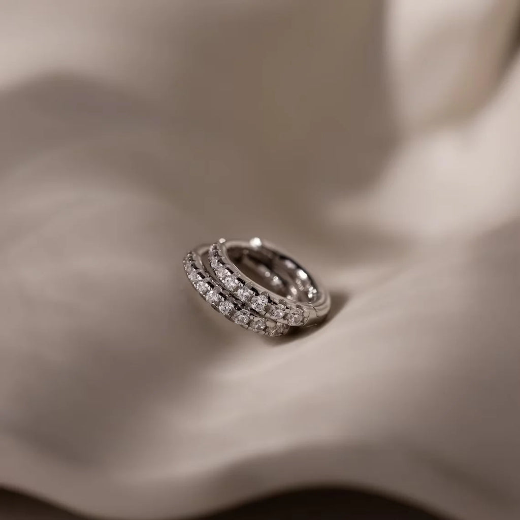 Diamonds Vera Pave Huggies Silver 18K Gold Plated