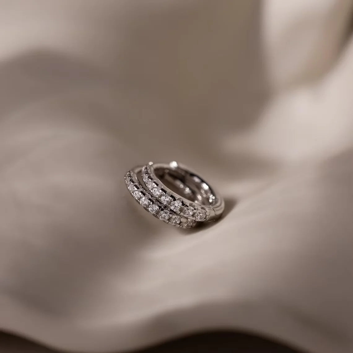 Diamonds Vera Pave Huggies Silver 18K Gold Plated