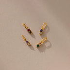 Dainty Duo Birthstone Charm Silver 18K Gold Plated