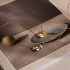 Duo Pebble Necklace Silver 18K Gold Plated