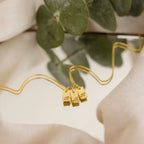 Carrie Mini Tag Necklace Silver 18K Gold Plated