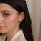 Mini Hammered Hoops Set Silver 18K Gold Plated