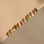 Rhombus Topaz Huggies Silver 18K Gold Plated