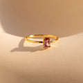 Emerald Cut Solitaire Rings Silver 18K Gold Plated