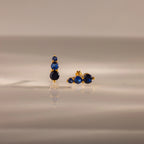 Sapphire Ombre Flatback Studs Silver 18K Gold Plated