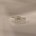 Ribbed Opal Band Silver 18K Gold Plated