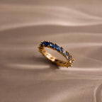 Aquamarine Marquise Ombre Ring  Silver 18K Gold Plated
