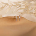 Diamond Kite Drop Earrings Silver 18K Gold Plated