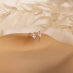 Diamond Kite Drop Earrings Silver 18K Gold Plated