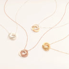 Interlocking Family Necklace Silver 18K Gold Plated