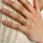 Modern Duo Initial Ring Silver 18K Gold Plated