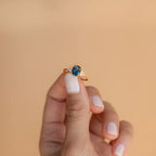 Elizabeth Blue Topaz Ring Silver 18K Gold Plated