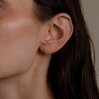 Medium Diamond Bezel Flatback Studs Silver 18K Gold Plated