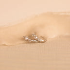 Pearl Diamond Huggies Silver 18K Gold Plated