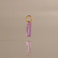 Pink Tourmaline Baguette Charm Silver 18K Gold Plated