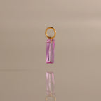 Pink Tourmaline Baguette Charm Silver 18K Gold Plated
