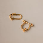 Bar & Carabiner Charm Set Silver 18K Gold Plated