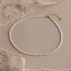Freshwater Pearl Beaded Necklace Silver 18K Gold Plated