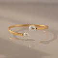 Serenity Pearl Cuff Bracelet Silver 18K Gold Plated