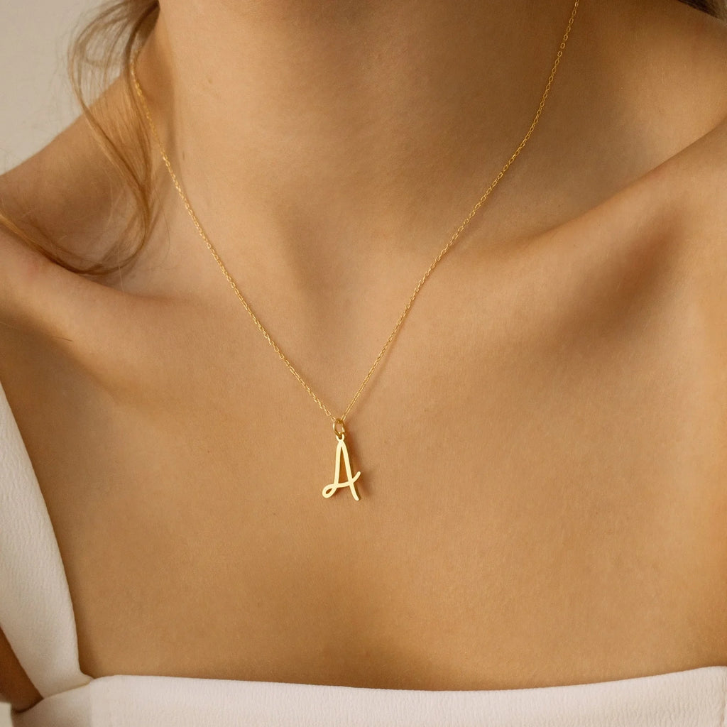 Nella Letter Necklace Silver 18K Gold Plated