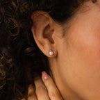 Classic Pearl Studs Silver 18K Gold Plated