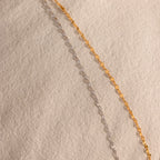 Mirror Chain Lariat Necklace Silver 18K Gold Plated