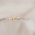 Duo Pet Initial Ring Silver 18K Gold Plated
