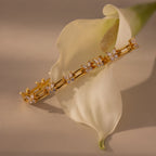 Diamond Butterflies Links Bracelet Silver 18K Gold Plated