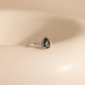 Agate Teardrop Ring Silver 18K Gold Plated
