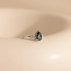 Agate Teardrop Ring Silver 18K Gold Plated
