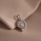 Diamonds Seashell Charm Silver 18K Gold Plated