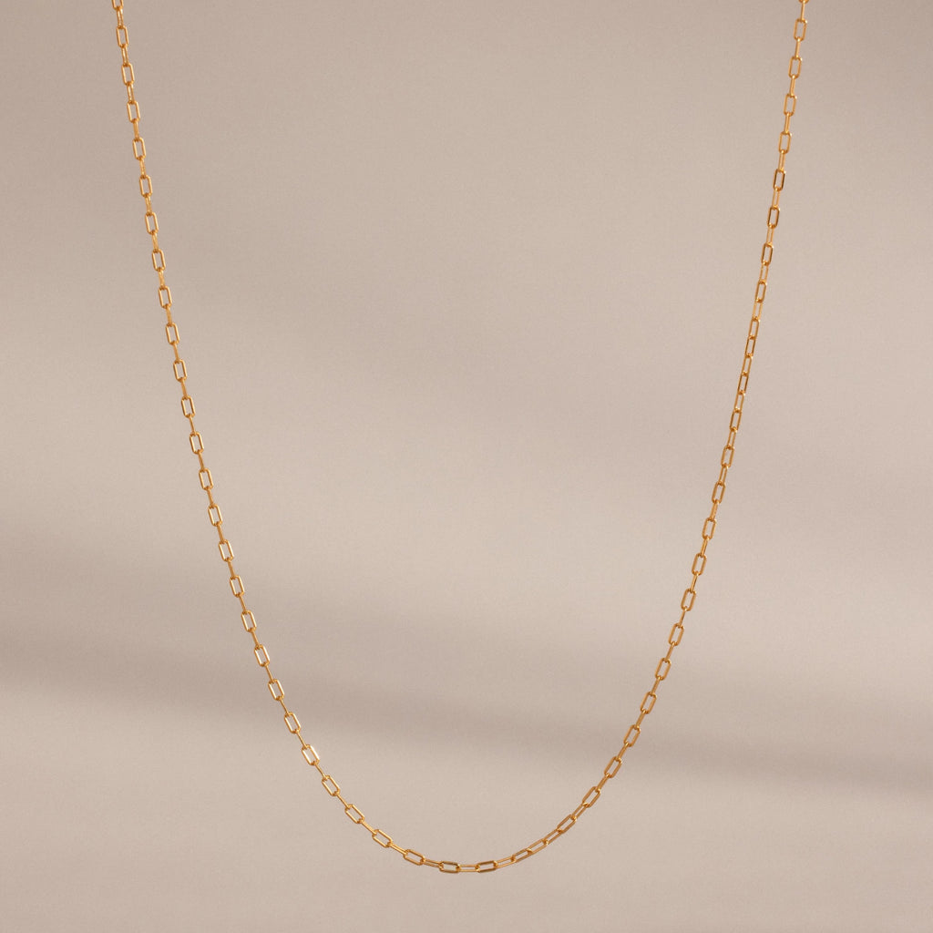 Dainty Paperclip Necklace Silver 18K Gold Plated