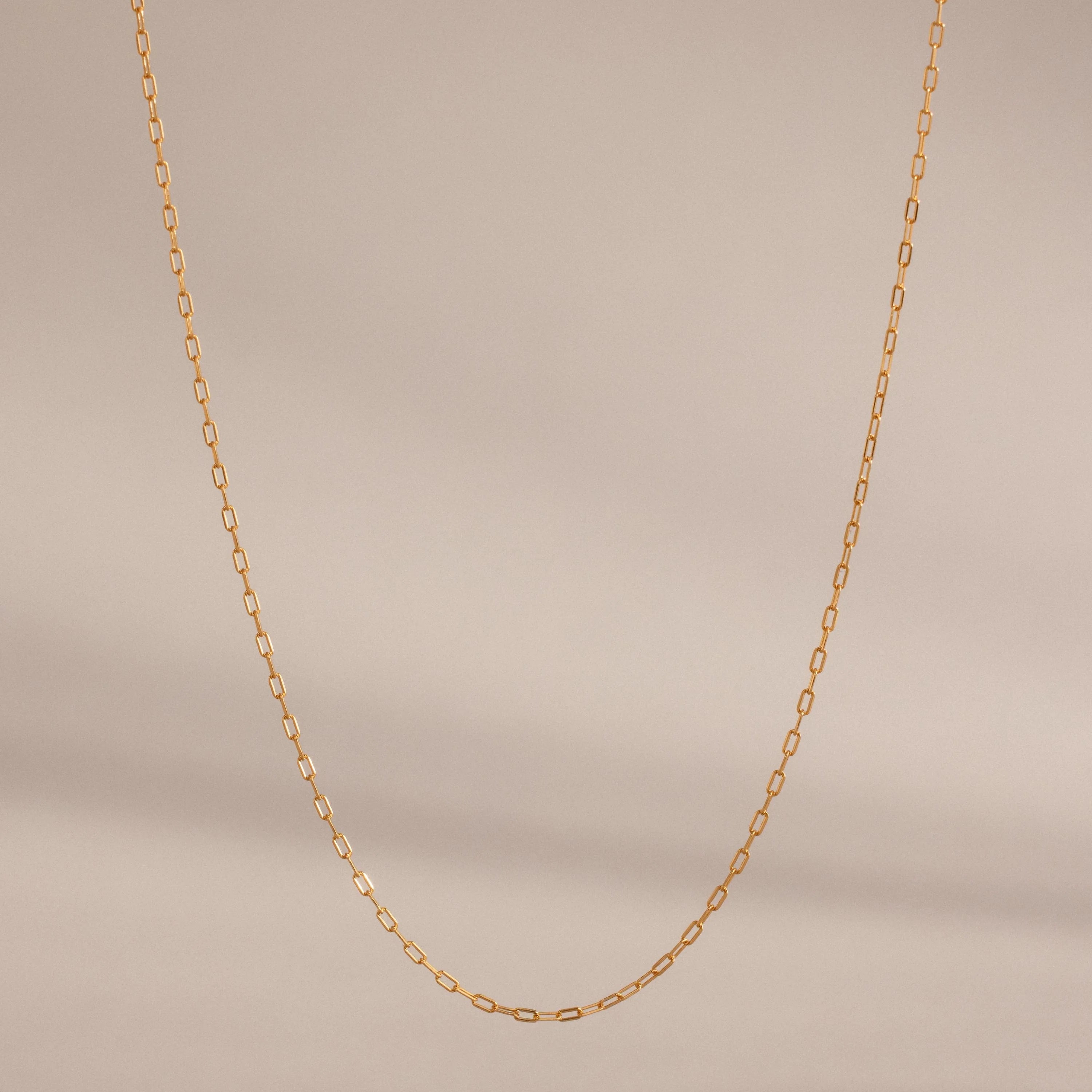 Dainty Paperclip Necklace Silver 18K Gold Plated