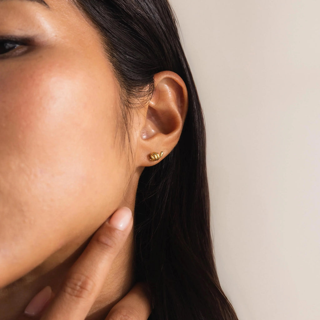 Twisted Snake Studs Silver 18K Gold Plated