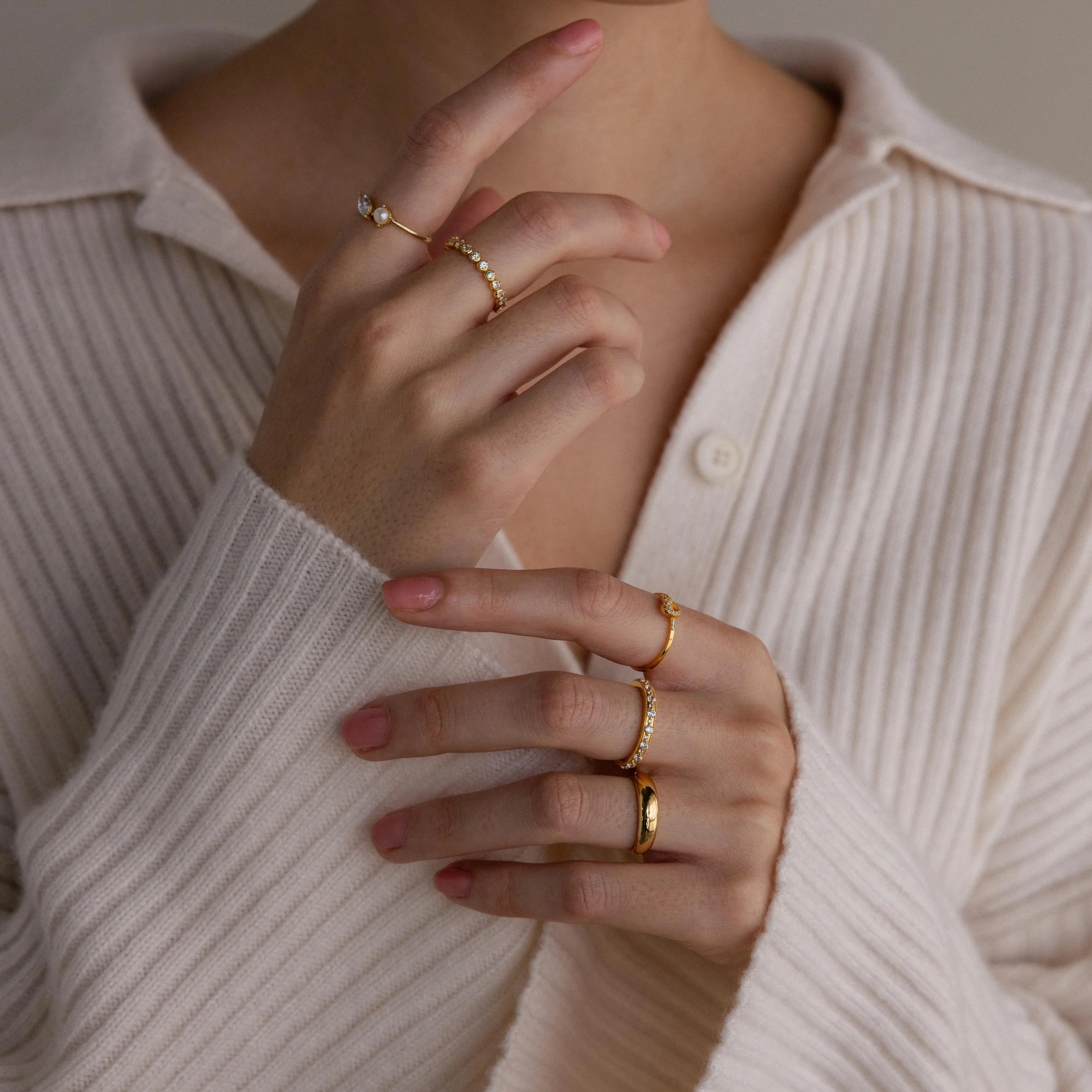 Diamond Eternity Ring Silver 18K Gold Plated