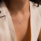 Dainty Cross Necklace  Silver 18K Gold Plated