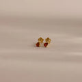 Teardrop Garnet Flatback Studs Silver 18K Gold Plated