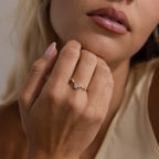 Pear & Marquise Diamond Curve Ring Silver 18K Gold Plated