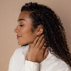 Raindrop Pearl Onyx Studs Silver 18K Gold Plated