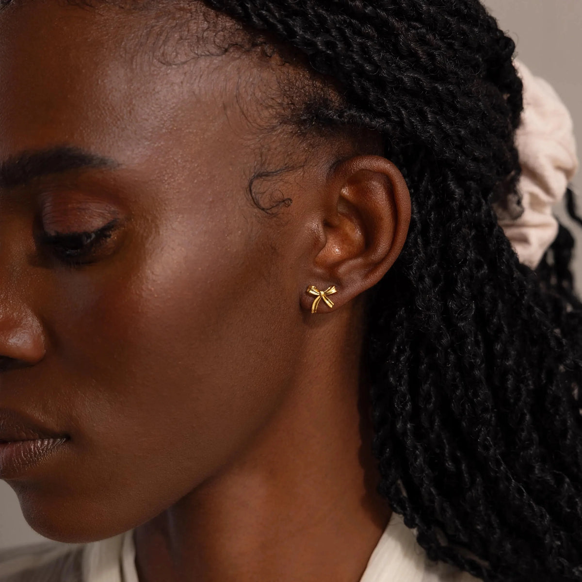 Bow Studs Silver 18K Gold Plated