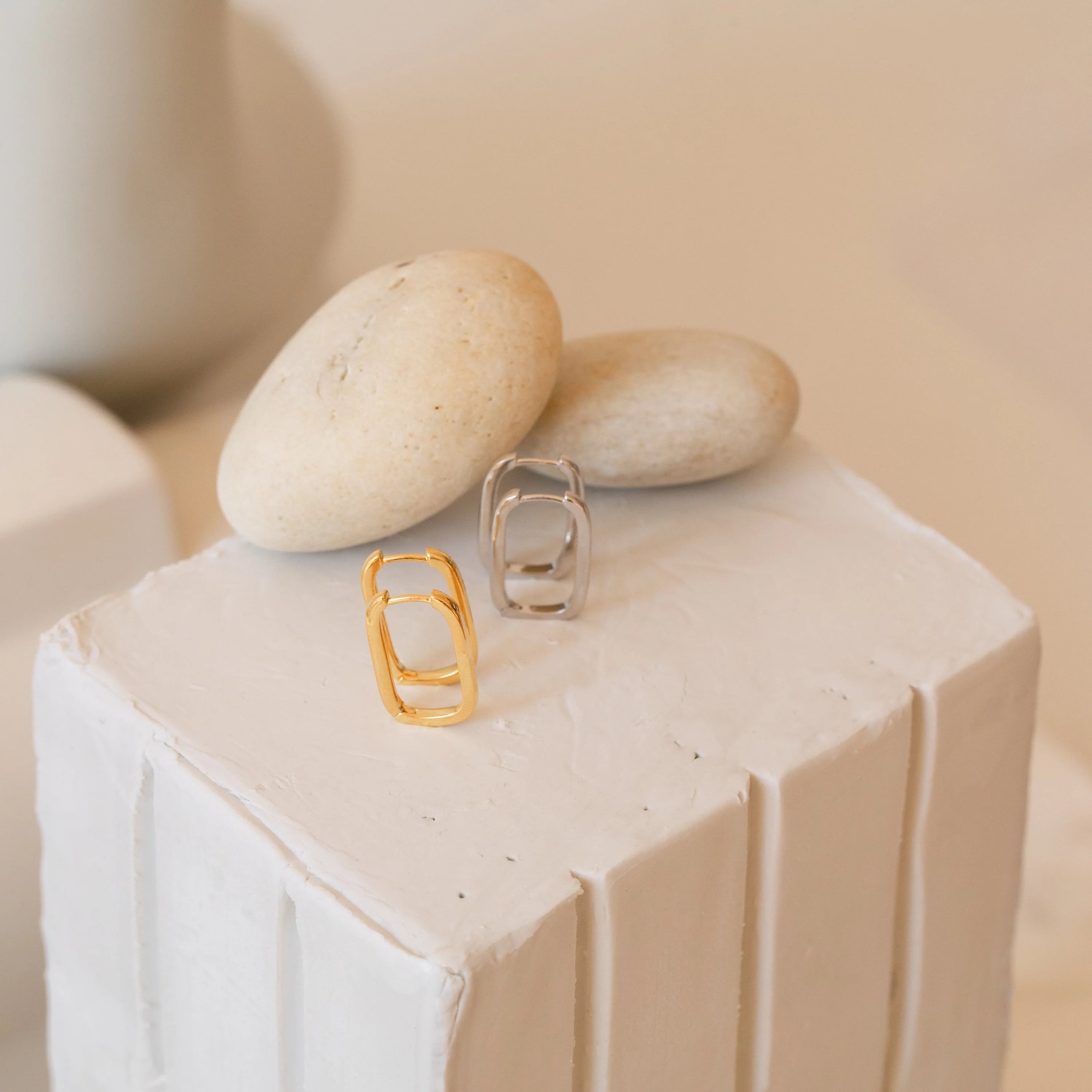 Nina Link Earrings in Rose Gold Silver 18K Gold Plated