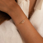 Diamond Pave Duo Link Pendant Bracelet Silver 18K Gold Plated