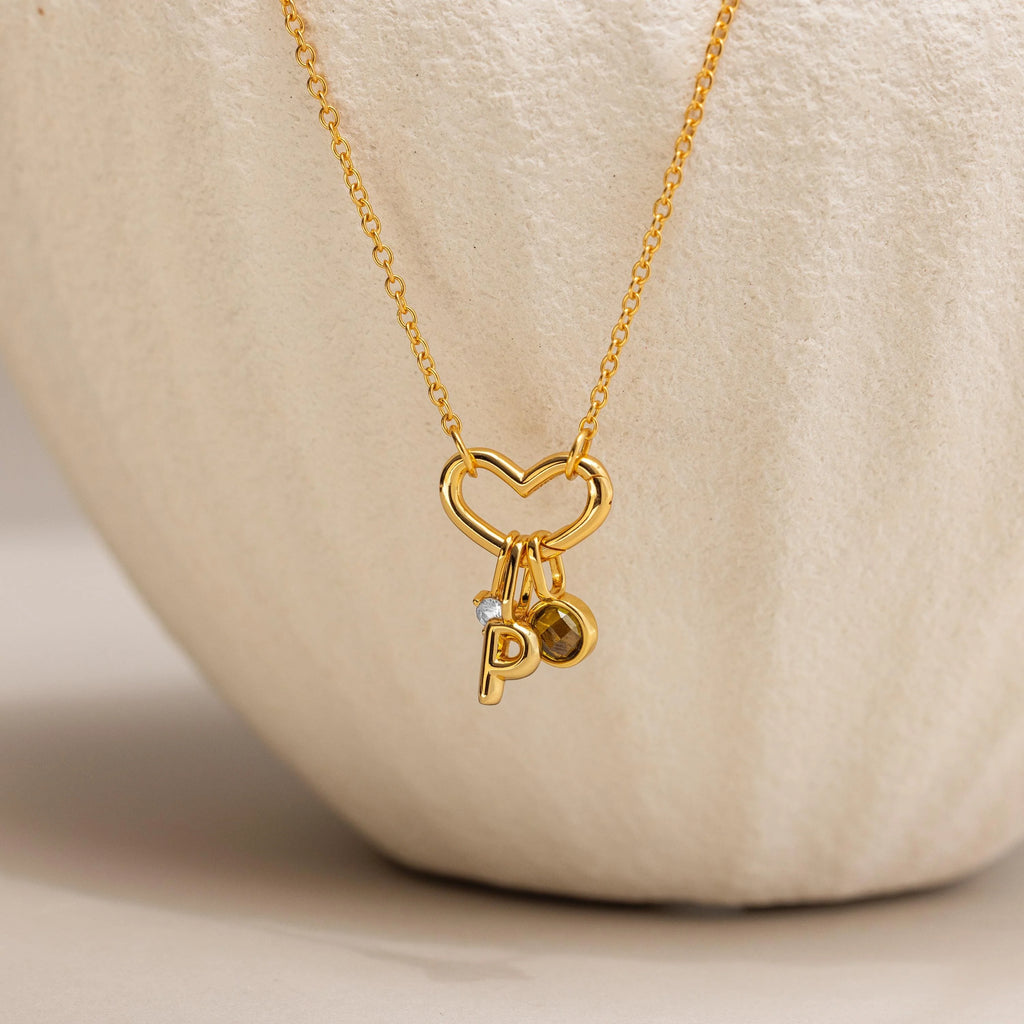 Heart Carabiner Set Silver 18K Gold Plated