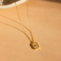 Pave Gemstone Initial Necklace  Silver 18K Gold Plated