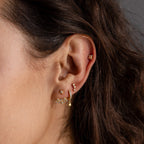 Diamond Starburst Cluster Ear Jackets Silver 18K Gold Plated