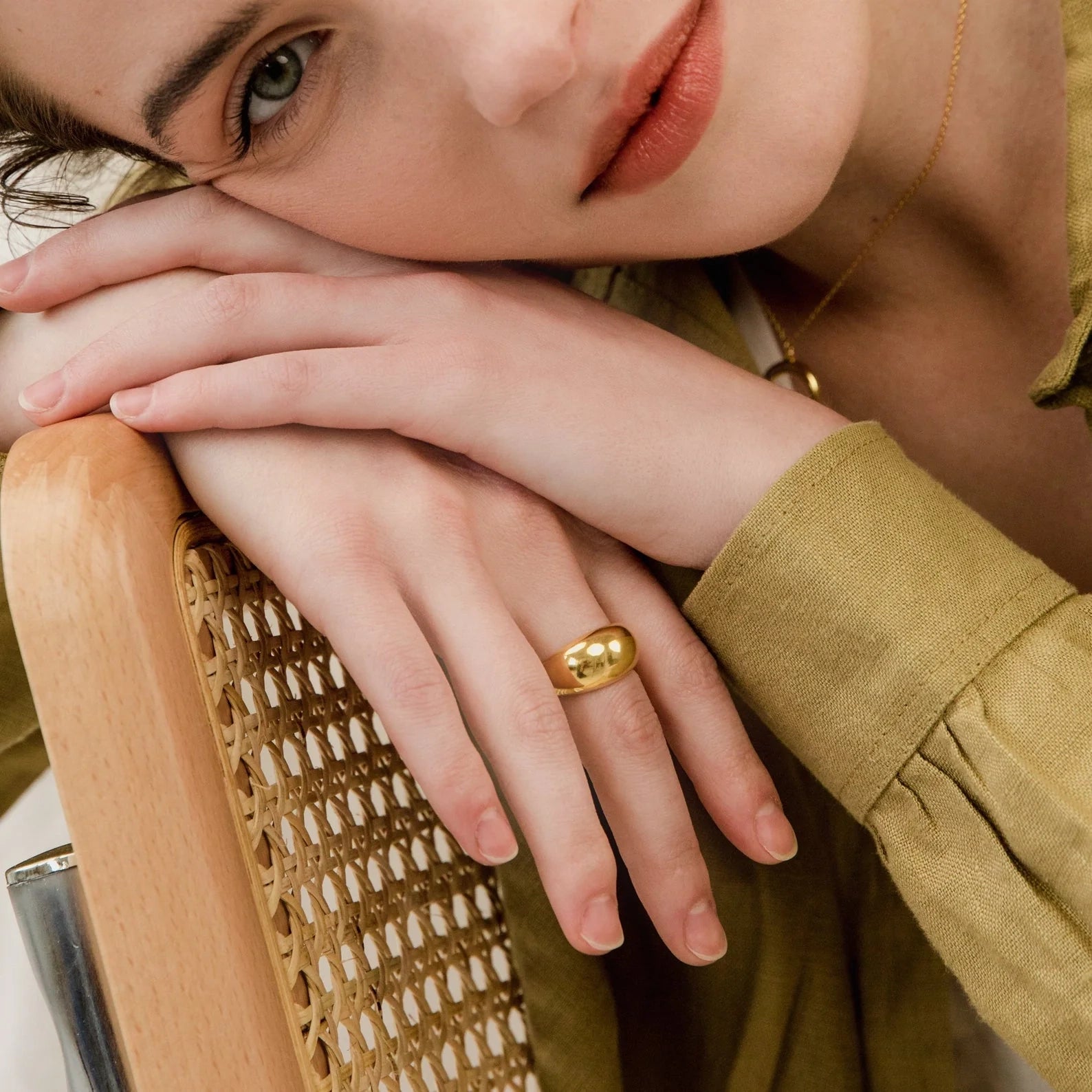 Bold Dome Ring Silver 18K Gold Plated