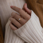 Toi et Moi Triangle Birthstone Ring Silver 18K Gold Plated