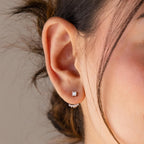 Round Diamond Ear Jackets Silver 18K Gold Plated