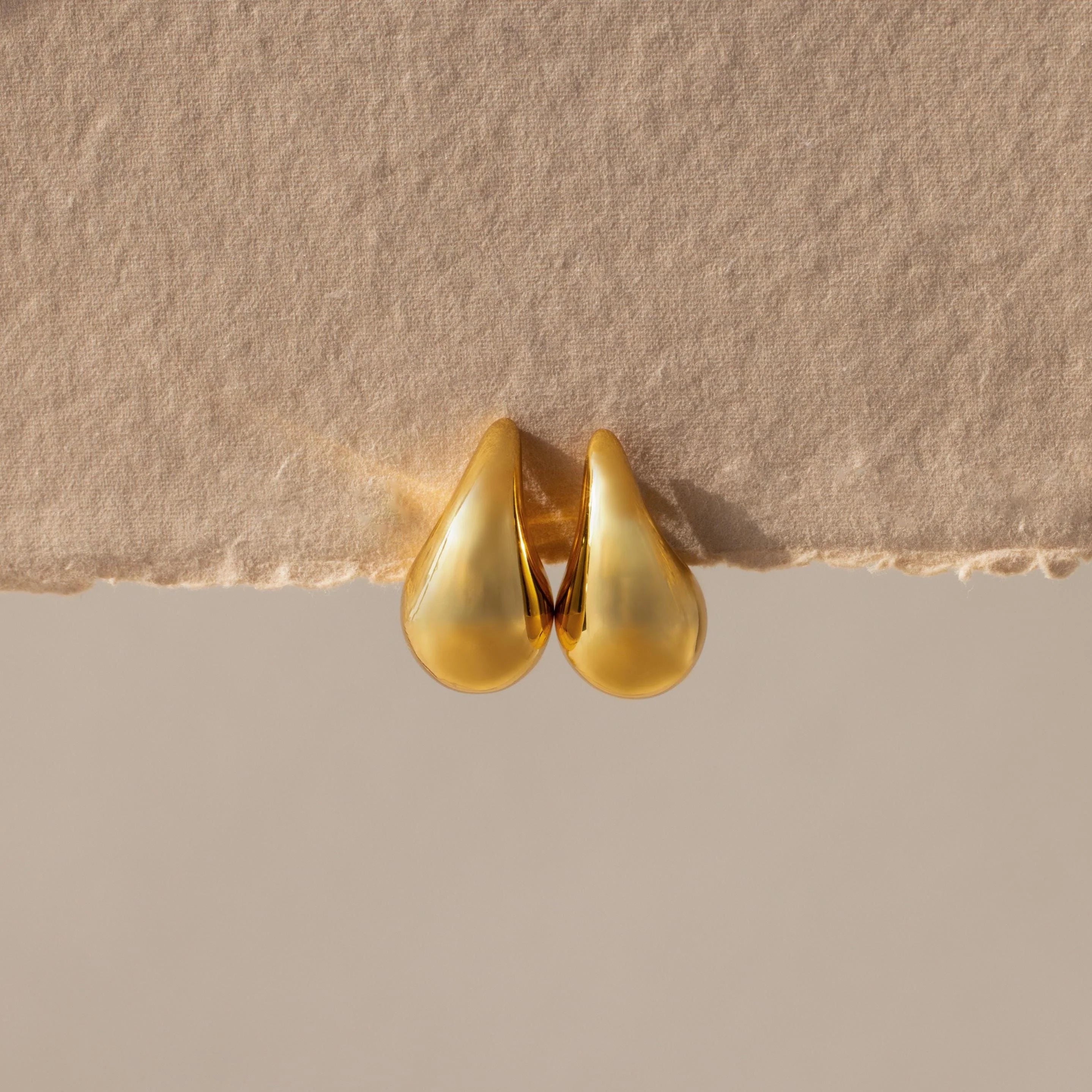 Chunky Tear Drop Studs Silver 18K Gold Plated