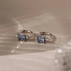 Aquamarine Pearl Huggies Silver 18K Gold Plated